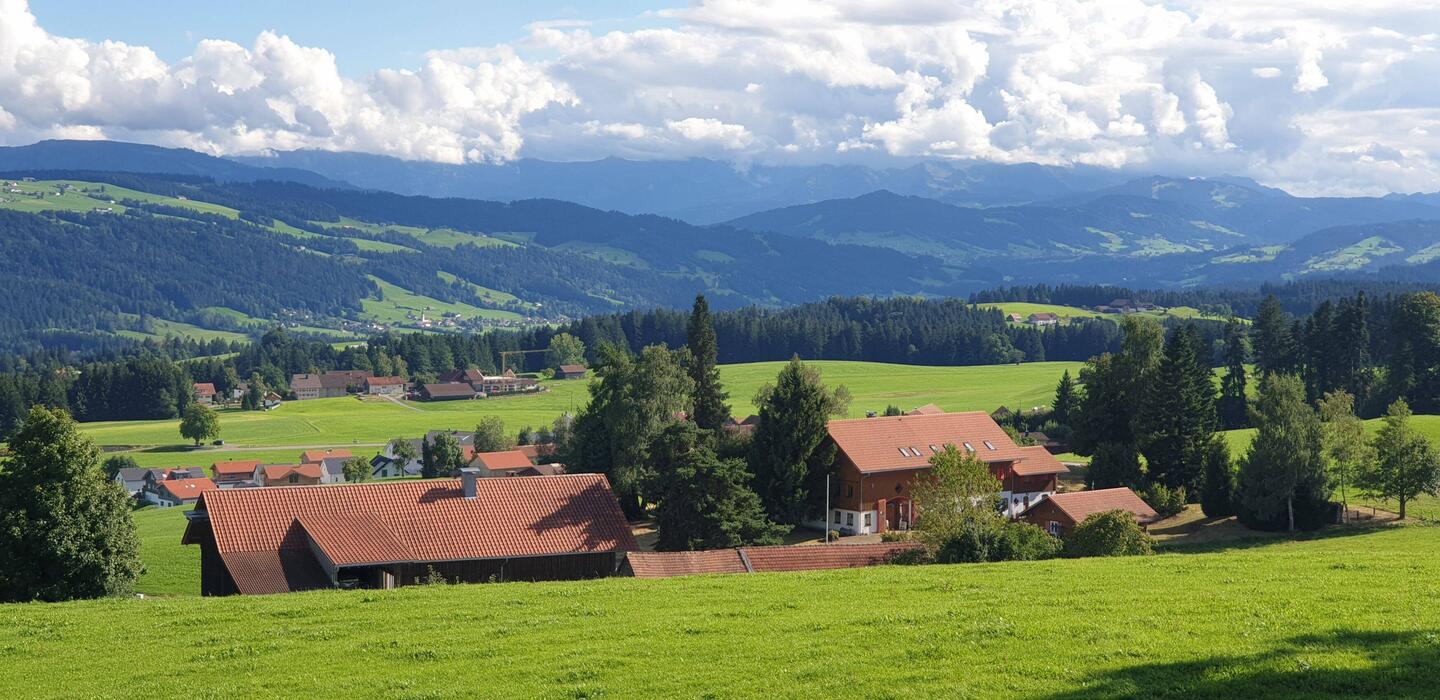 Alpenblick mit Lindenberg im Rücken