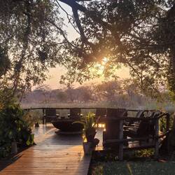 Abendstimmung in der Lodge.
