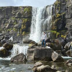 Chris at Öxarárfoss waterfall
