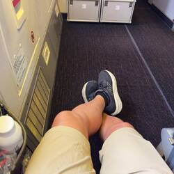 My legroom at the emergency exit on JL783.