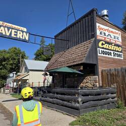 Lunch stop at the last small town on this leg. We had lunch and topped off our water bottles