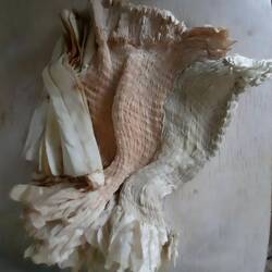 antique Japanese silk, pleats, stitch
