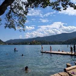 Von hier schwimme ich bis zur Insel