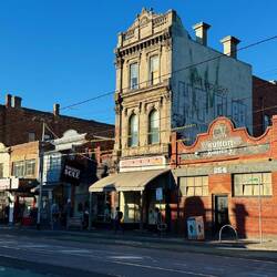 Facades of Brunswick St. in the Fitzroy neighbourhood