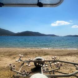 Unser Platz direkt am Strand...