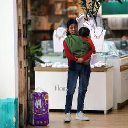 Waiting for the rain to stop.