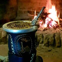 With a mate drink and sitting by the fireplace, we remembered the time we spent in remote Patagonia.