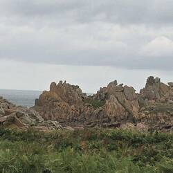 rosa Granitfelsen, damit sie rosa leuchten, fehlte leider die Sonne an diesem Nachmittag.