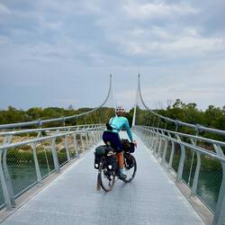 Schnell noch über die Brücke.