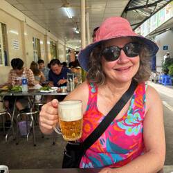 It's hot we needed a beer.