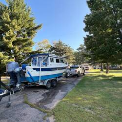 "Boaterhoming" in our friend's driveway last night.