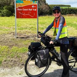 Heading onto the rail trail. Next 23km all off road.