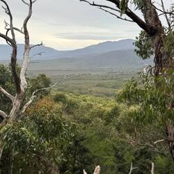 Climbing over the steep saddle gave us glimpses across the park