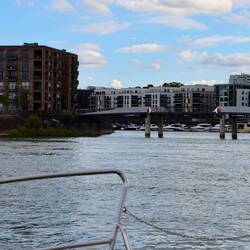 Die Einfahrt in unseren Heimathafen in Mainz.