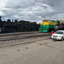 Despite the locomotive lineup, this IS the carshop