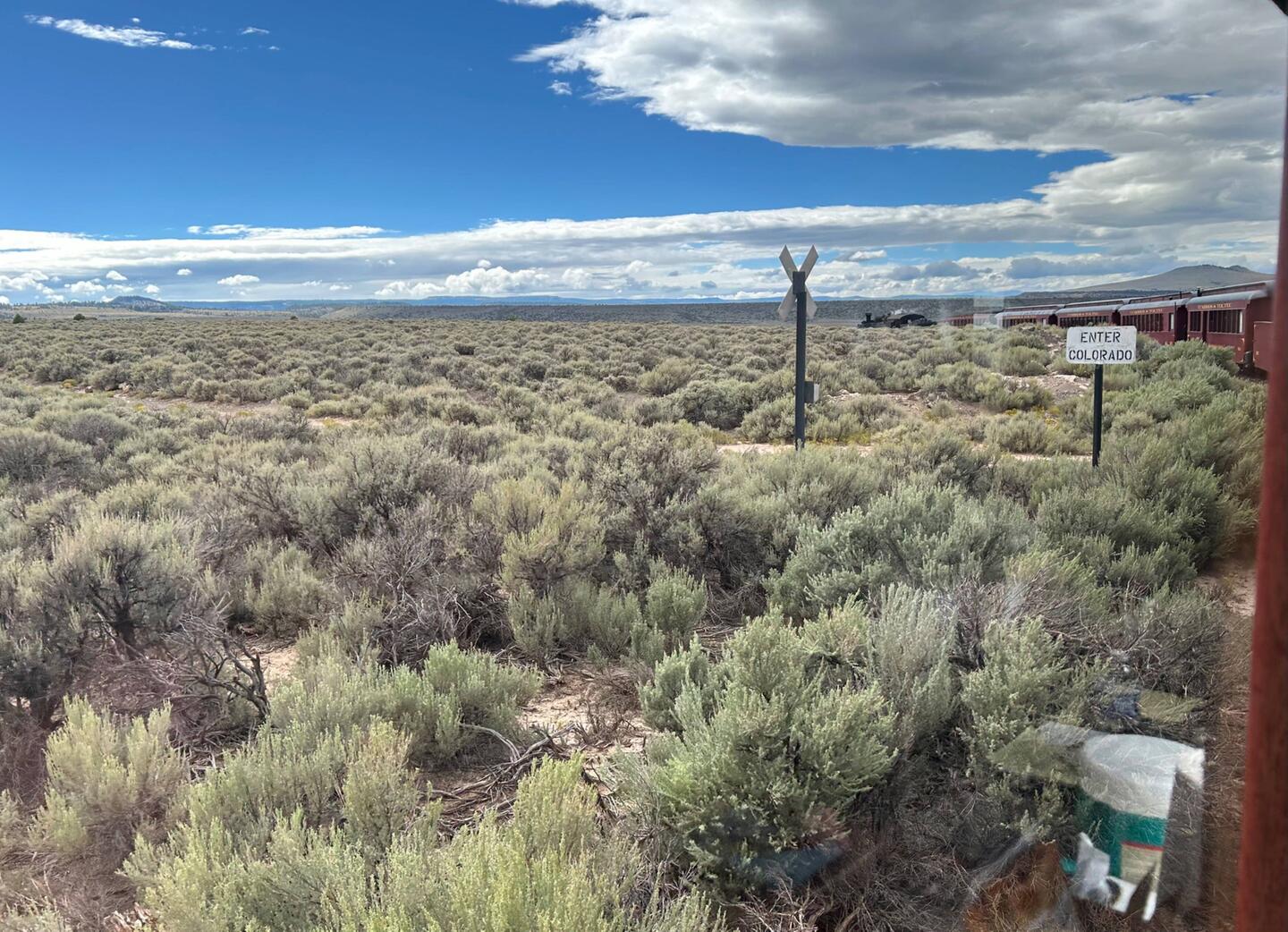Commencing the descent of the scarp into the Cañon Bonito (Conejos River) Valley