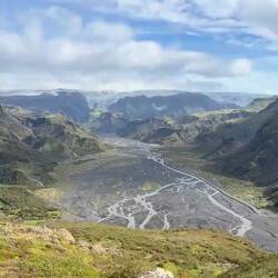Video of the glacial rivers running out towards the sea