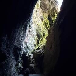 Chelsea admiring the cave