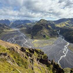A broader view of the valley; so many glacial rivers!