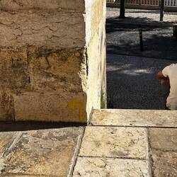 The first arrow of the Camino. They said I couldn't miss it. I almost missed it.