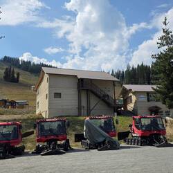 Lookout pass ski slope during summer set up for mountain biking