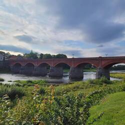 Die Brücke vom Campingplatz nach Kuldīga