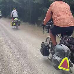 Down hill ride on the gravel trails