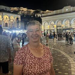 Today's mug shot with fabulous view of the ruins by night