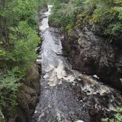 The cascade below the bridge