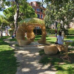 Picknickinstallation aus Bambus - China fanden wir sehr schön
