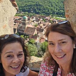 Natalie and Brenda at Top of Roman Tower
