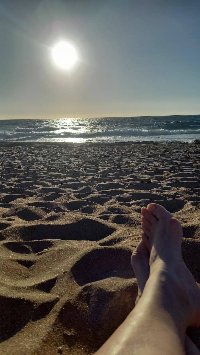 Abschicken am Strand