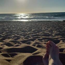 Abschicken am Strand