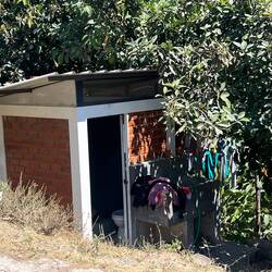 Each house has a new wash block - toilet plus concrete moulded outside sink