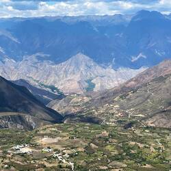 The river is visible at the bottom , as well as the other side that we descended