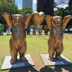 These golden bears advocating for cultural and religious tolerance were at the center of the exhibit