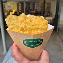 Parmesan chips at the market