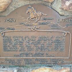 Erinnerung an Bills Zeit als Pony Express Reiter mit 14 Jahren