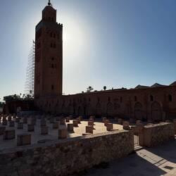 The brick piers are where the first mosque was located