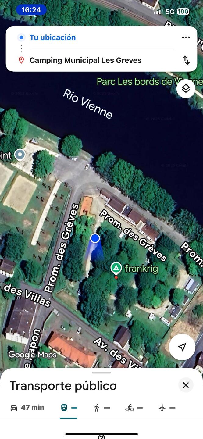 Vista de pájaro del Camping Les Greves