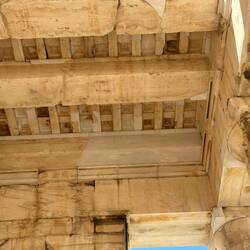 Intricate ceiling construction on the Propylaea