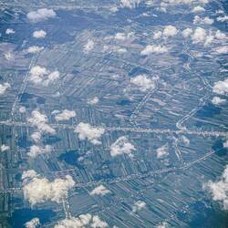 View of rice paddy fields as we fly into Ho Chi Minh.