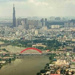 Flying into Ho Chi Minh.