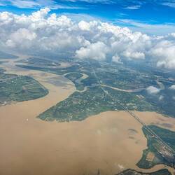 Looking down on the Mekong Delta.