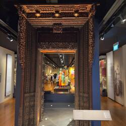 A traditional doorway on display at the Indian Heritage Center.