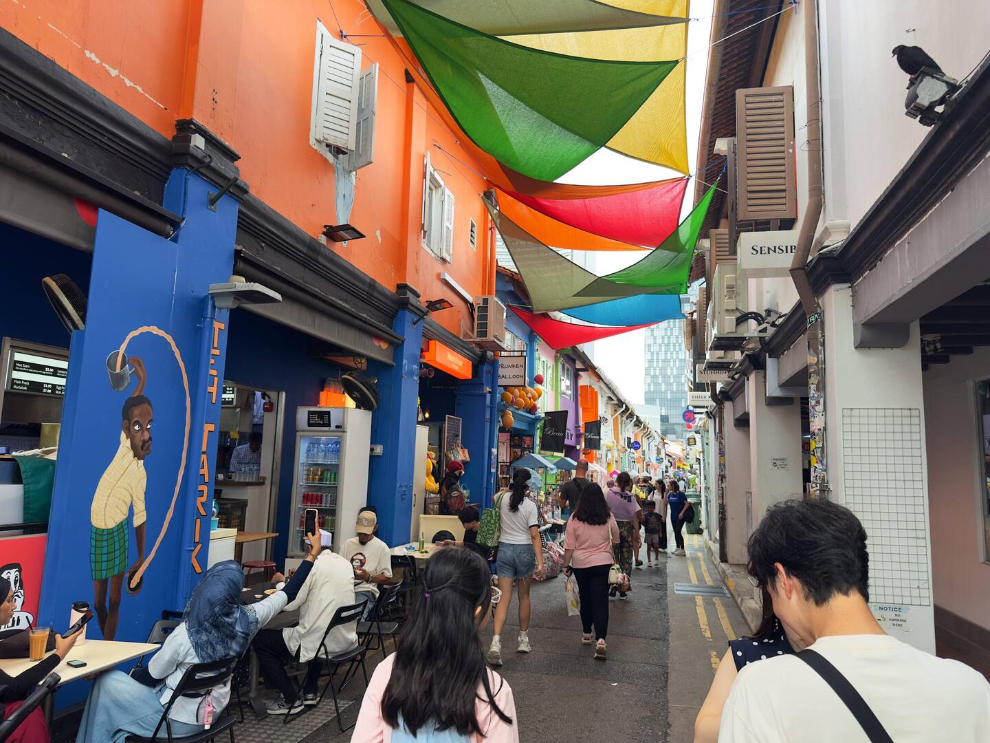 The walking street at Haji Lane.