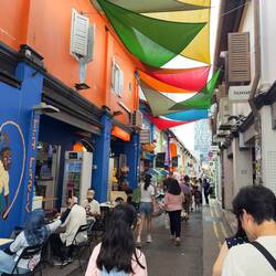 The walking street at Haji Lane.
