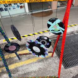 Display in front of a record store at Haji Lane.
