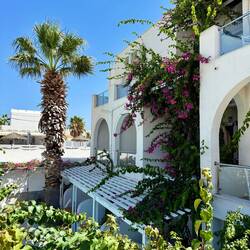 L'arrière de notre hôtel à Santorin