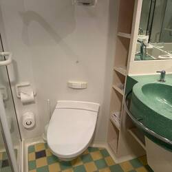 My mint green bathroom - small but functional